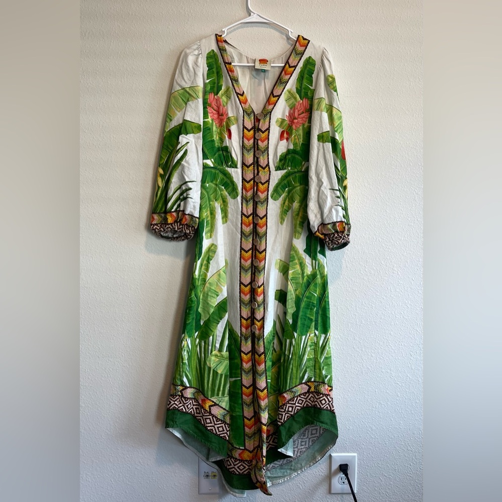 Farm Rio Fresh Forest Long Sleeve Midi